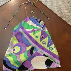 Julie Brown 100% silk halter top